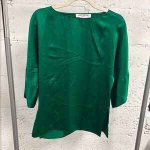 Emerald Green Women's Top - Amanda Uprichard Silk Top - Size Medium - NWOT